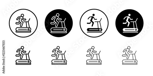 Treadmill icon flat and simple set design