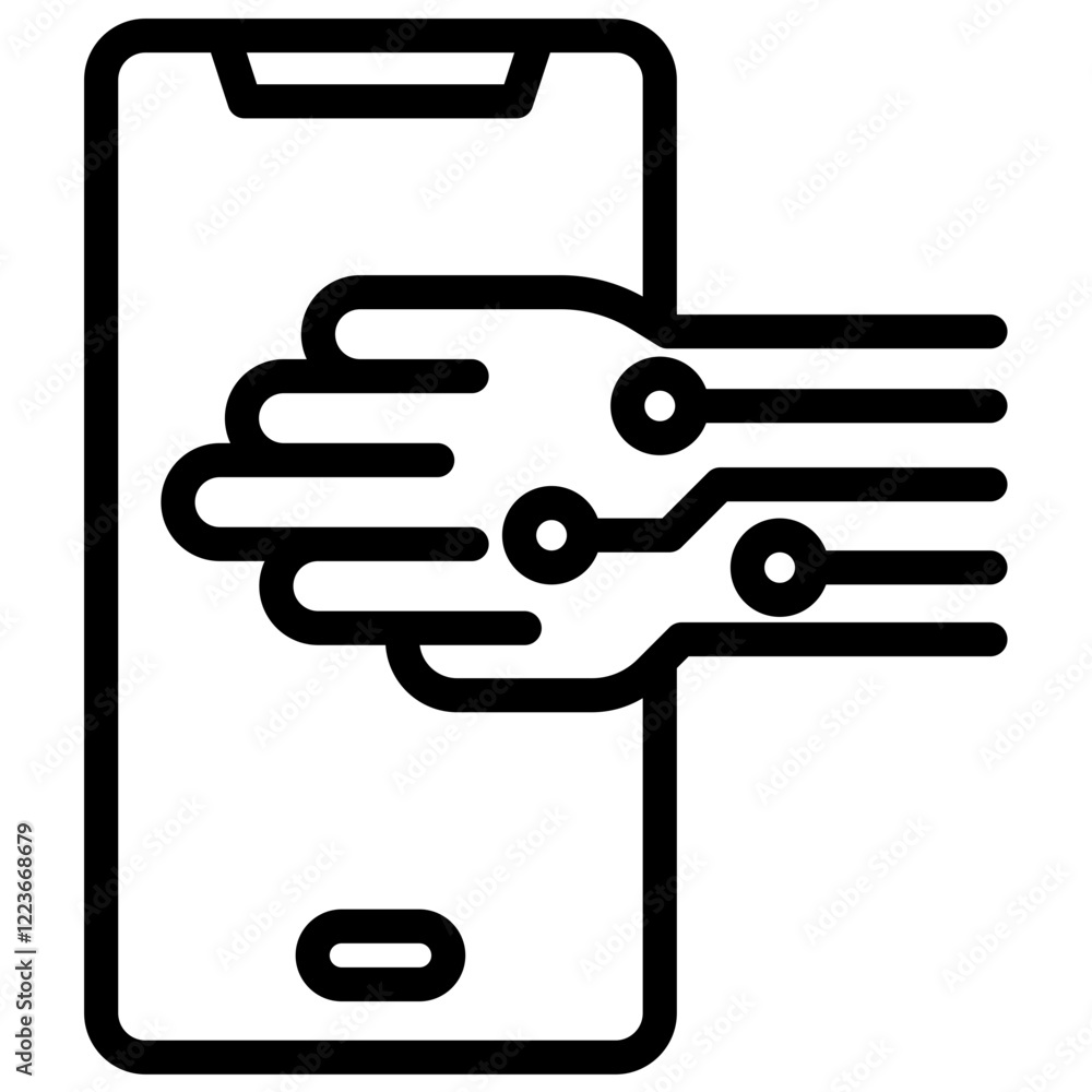 Gesture Based Input Outline Icon Gesture Based Input Outline Icon