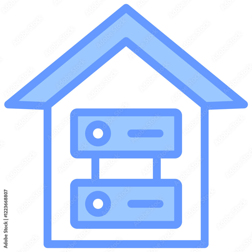 On Premises Server Lineal Blue Icon On Premises Server Lineal Blue Icon