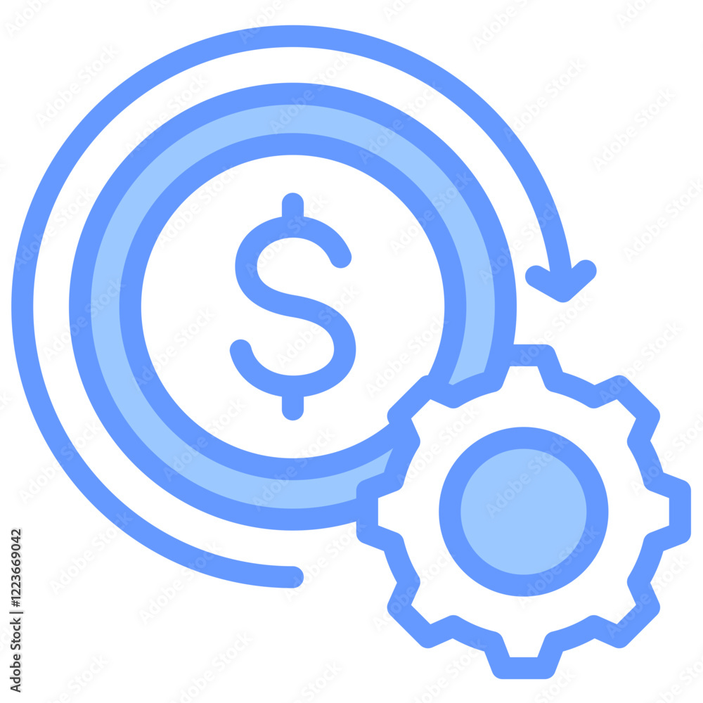 Cost Efficiency Lineal Blue Icon Cost Efficiency Lineal Blue Icon