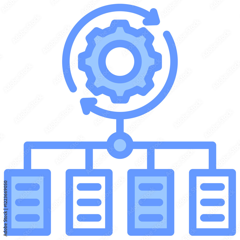 Workload Optimization Lineal Blue Icon Workload Optimization Lineal Blue Icon