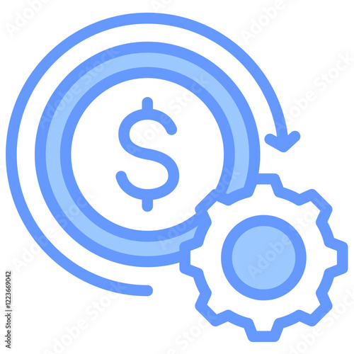 Cost Efficiency Lineal Blue Icon