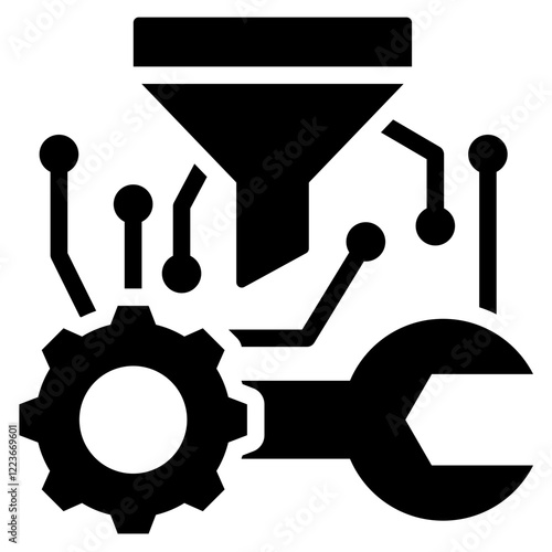 Service Orchestration Solid Black Icon