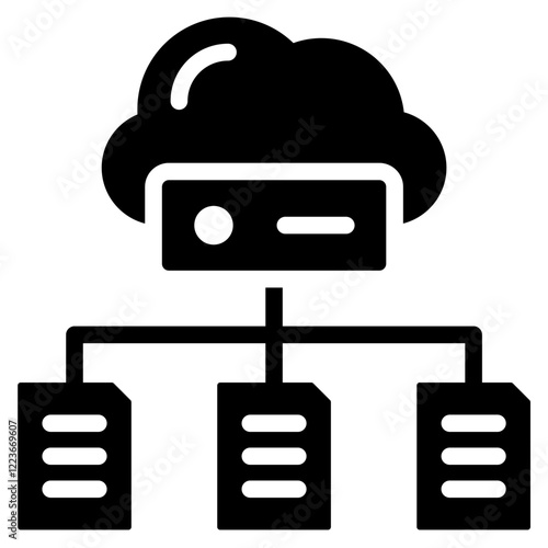 Cloud Infrastructure Solid Black Icon