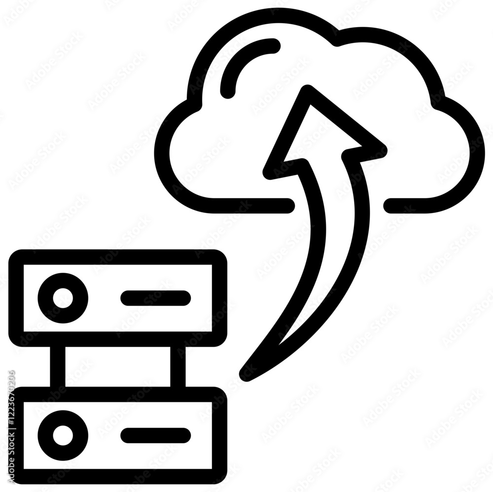 Cloud Migration Outline Icon Cloud Migration Outline Icon