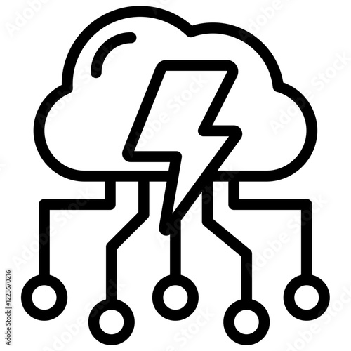 Cloud Burst Outline Icon