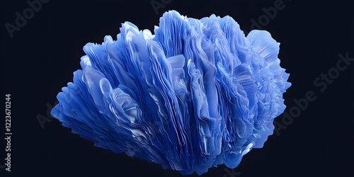 3d render of blue detailed shape. Dynamic futuristic background.