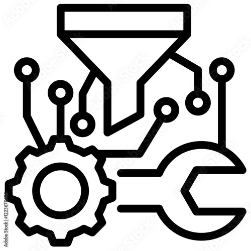 Service Orchestration Outline Icon