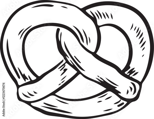 Hand drawn Pretzel Sketch Illustration