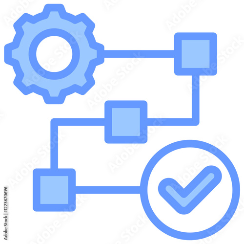 Value Stream Mapping Lineal Blue Icon