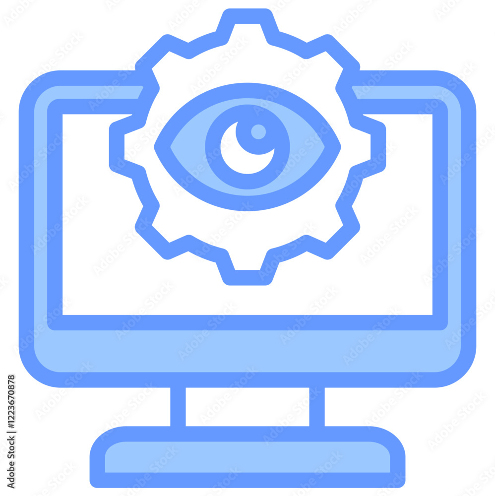 Visual Management Lineal Blue Icon Visual Management Lineal Blue Icon