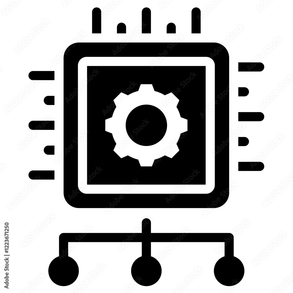 Ai Algorithm Solid Black Icon Ai Algorithm Solid Black Icon