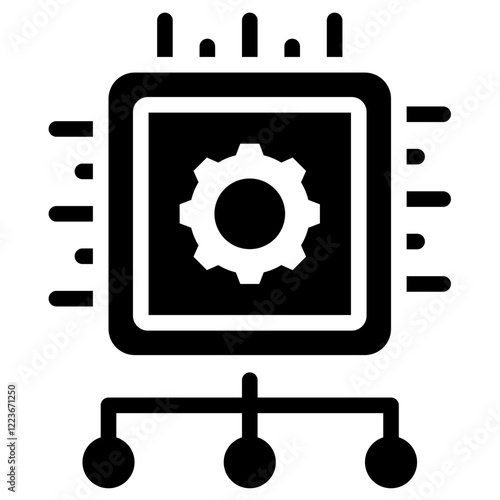 Ai Algorithm Solid Black Icon