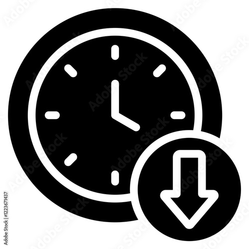 Time Reduction Solid Black Icon