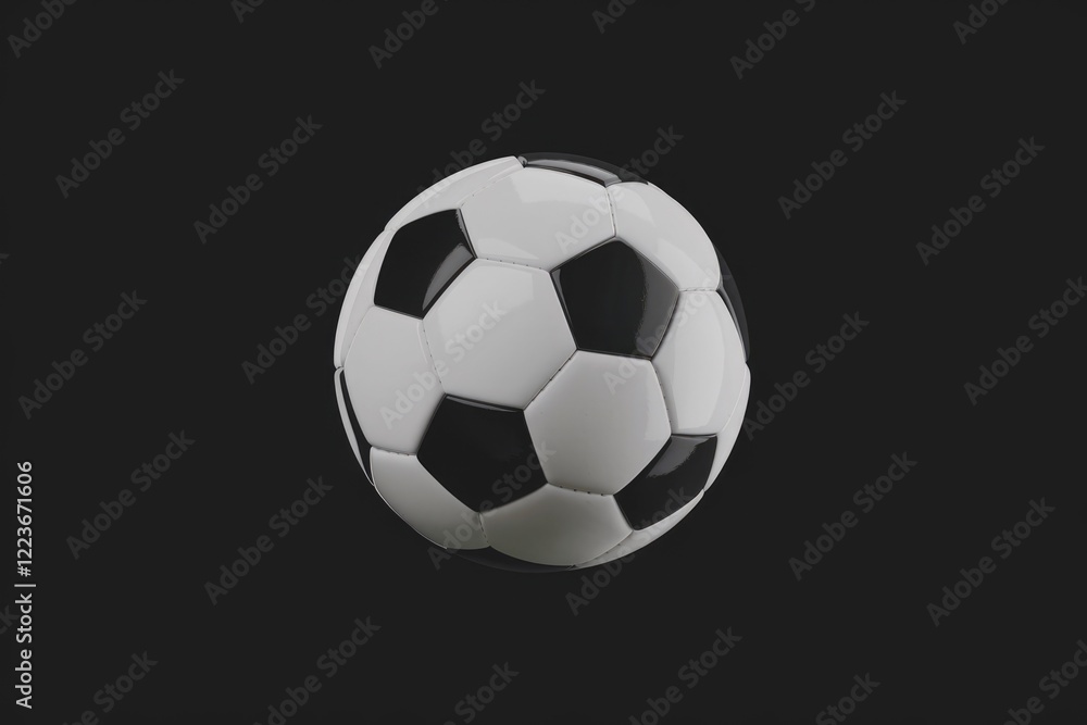 Naklejka premium A classic black and white soccer ball isolated on a transparent background.