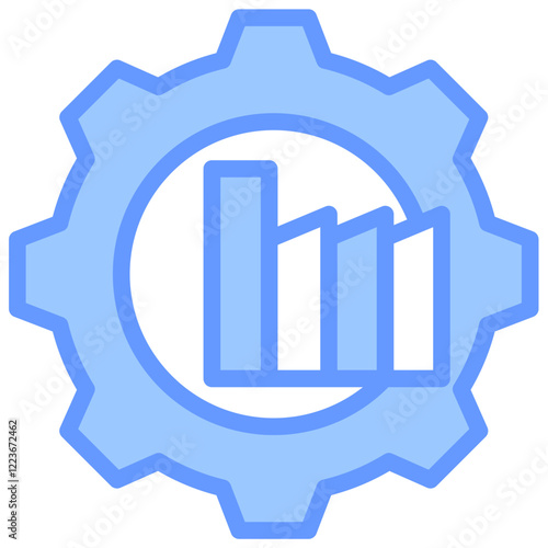 Manufacturing Execution System Lineal Blue Icon