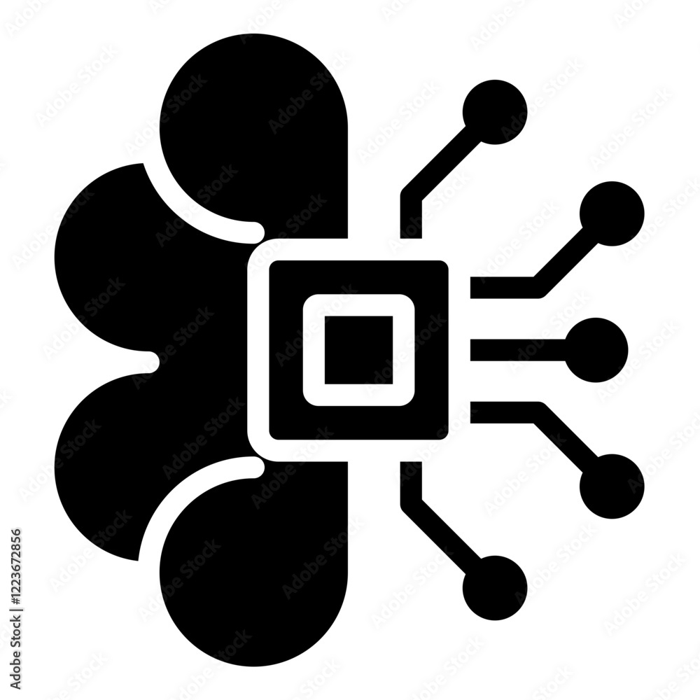 Artificial Intelligence Solid Black Icon Artificial Intelligence Solid Black Icon