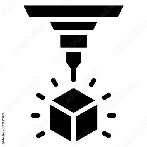 3D Printing Solid Black Icon