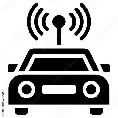 Autonomous Vehicle Solid Black Icon