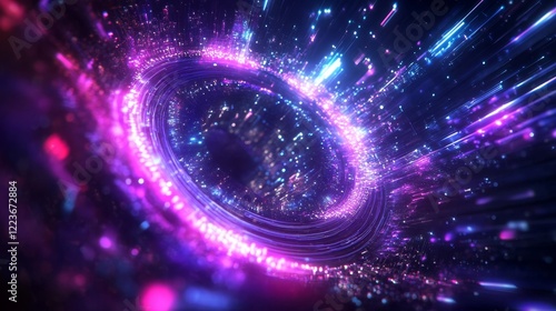 Abstract swirling light effects with glowing particles