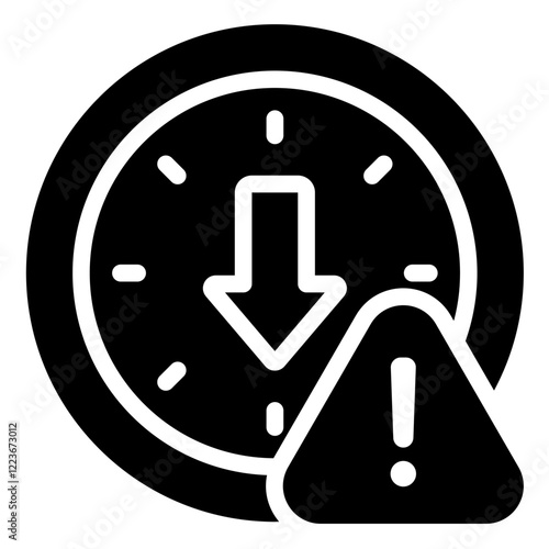 Downtime Reduction Solid Black Icon