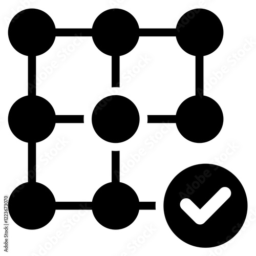 Intelligent Algorithm Solid Black Icon