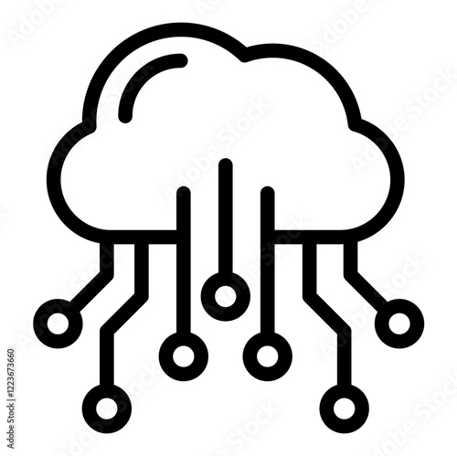 Cloud Computing Outline Icon