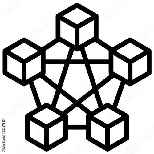 Blockchain Technology Outline Icon