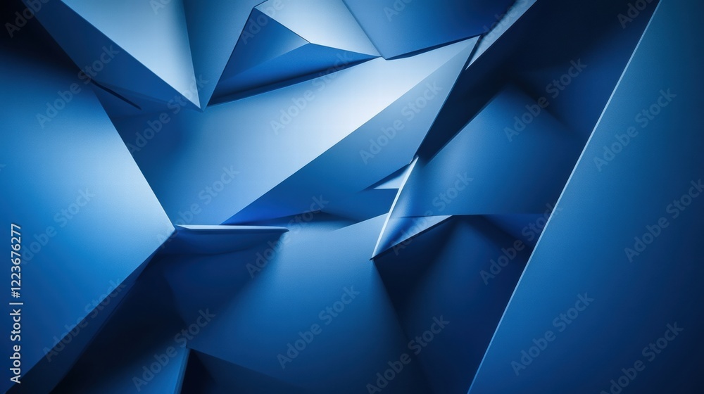 3D Abstract Geometric Figures on Blue Background 3D Abstract Geometric Figures on Blue Background