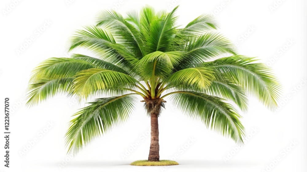 Fototapeta premium Coconut Palm Tree on White Background