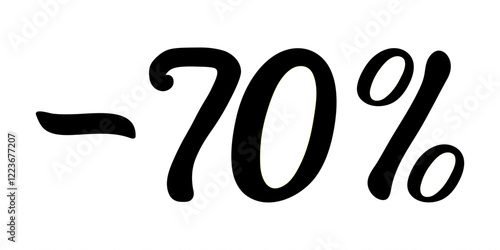 Special sale announcement showing discount of seventy percent on selected items