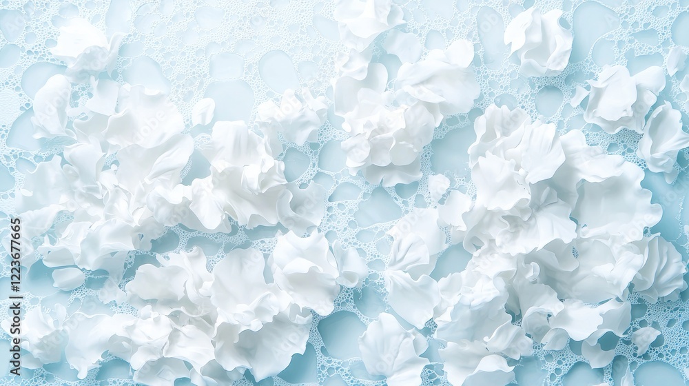 White flowers on blue textured background, design element White flowers on blue textured background, design element