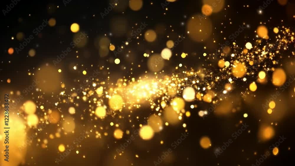 Black background with a gold line that is dotted with gold. The gold line is the main focus of the image Black background with a gold line that is dotted with gold. The gold line is the main focus of the image
