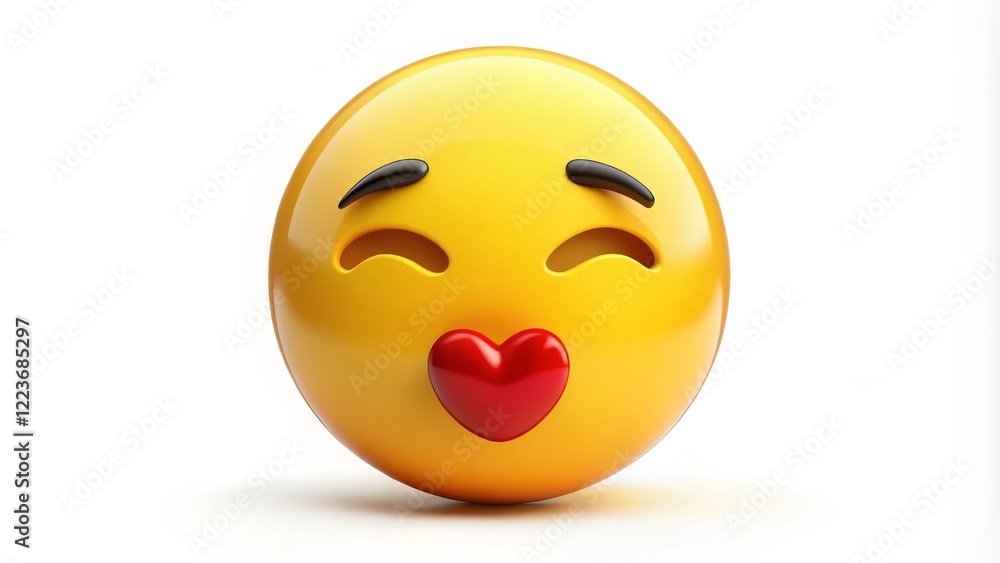 3D Render of Kissing Emoji 3D Render of Kissing Emoji