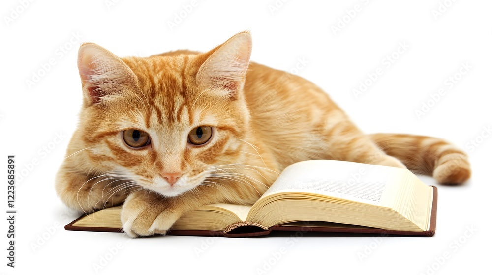 Cat with a book.National Book Lovers Day Concept Cat with a book.National Book Lovers Day Concept
