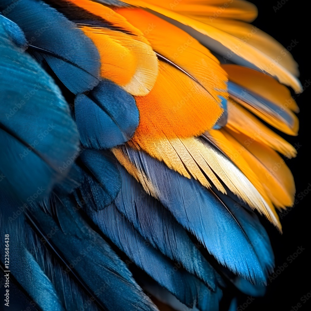 Obraz premium close up of feathers feather on black background