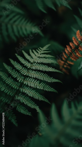 Wallpaper Mural Vibrant fern unfurling in soft glowing light Torontodigital.ca