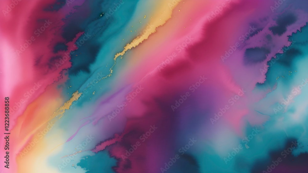 Fototapeta premium Colorful abstract pattern with vibrant hues and fluid shapes creating a dreamy atmosphere in a creative setting