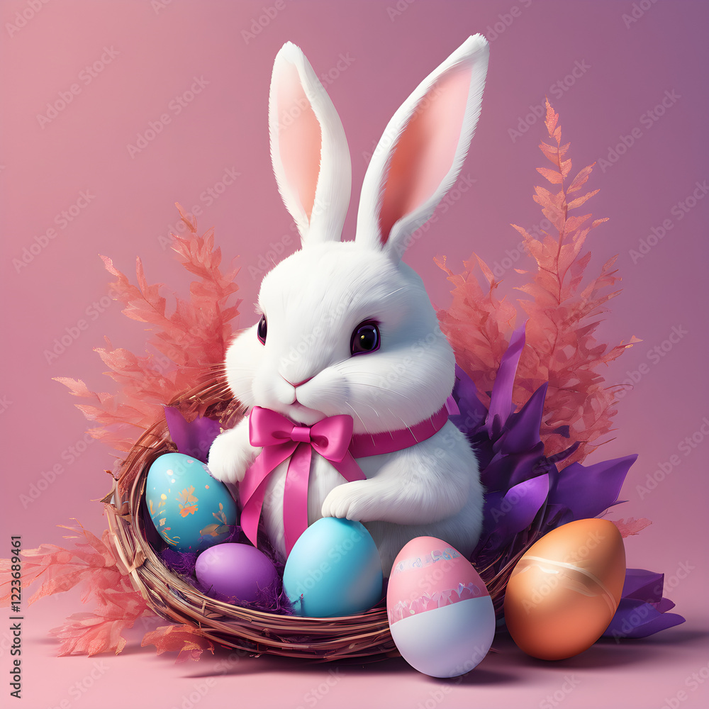 easter bunny with eggs easter bunny with eggs