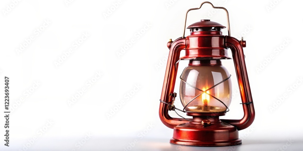 Red Oil Lantern on White Background Red Oil Lantern on White Background