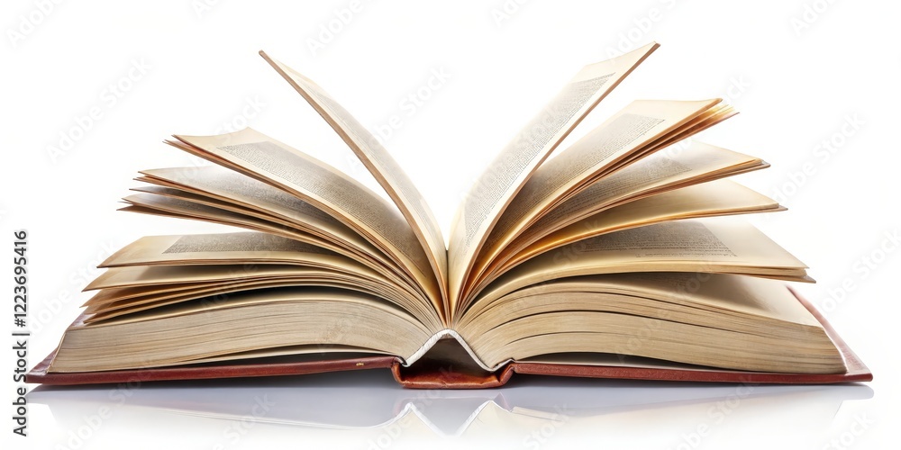 Naklejka premium Open Book on White Background