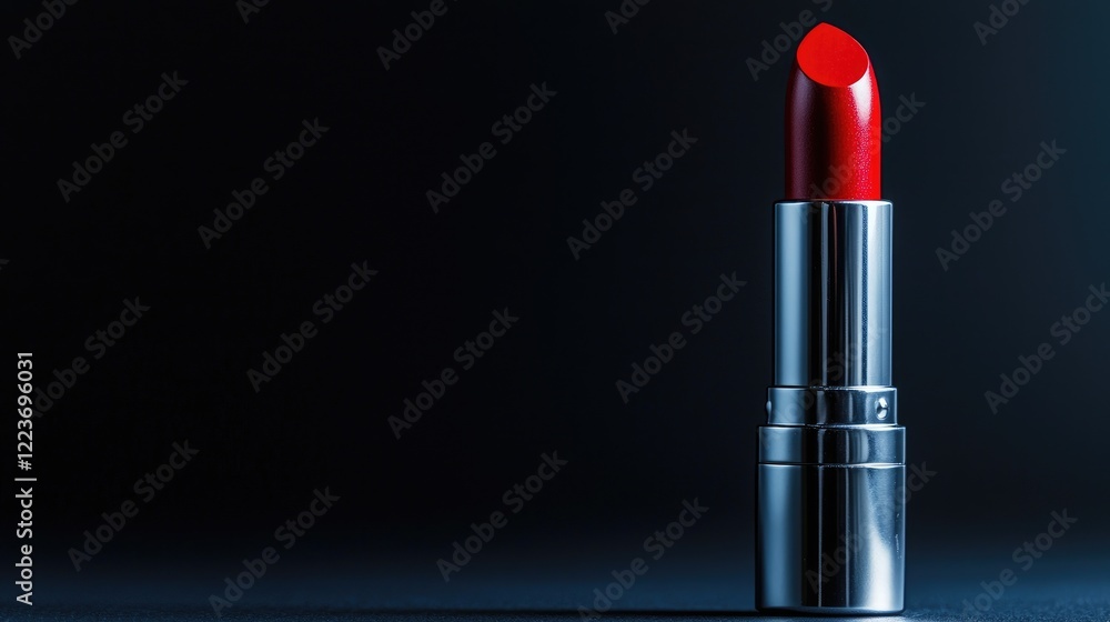 Red lipstick on dark background, beauty product shot, for makeup ads Red lipstick on dark background, beauty product shot, for makeup ads