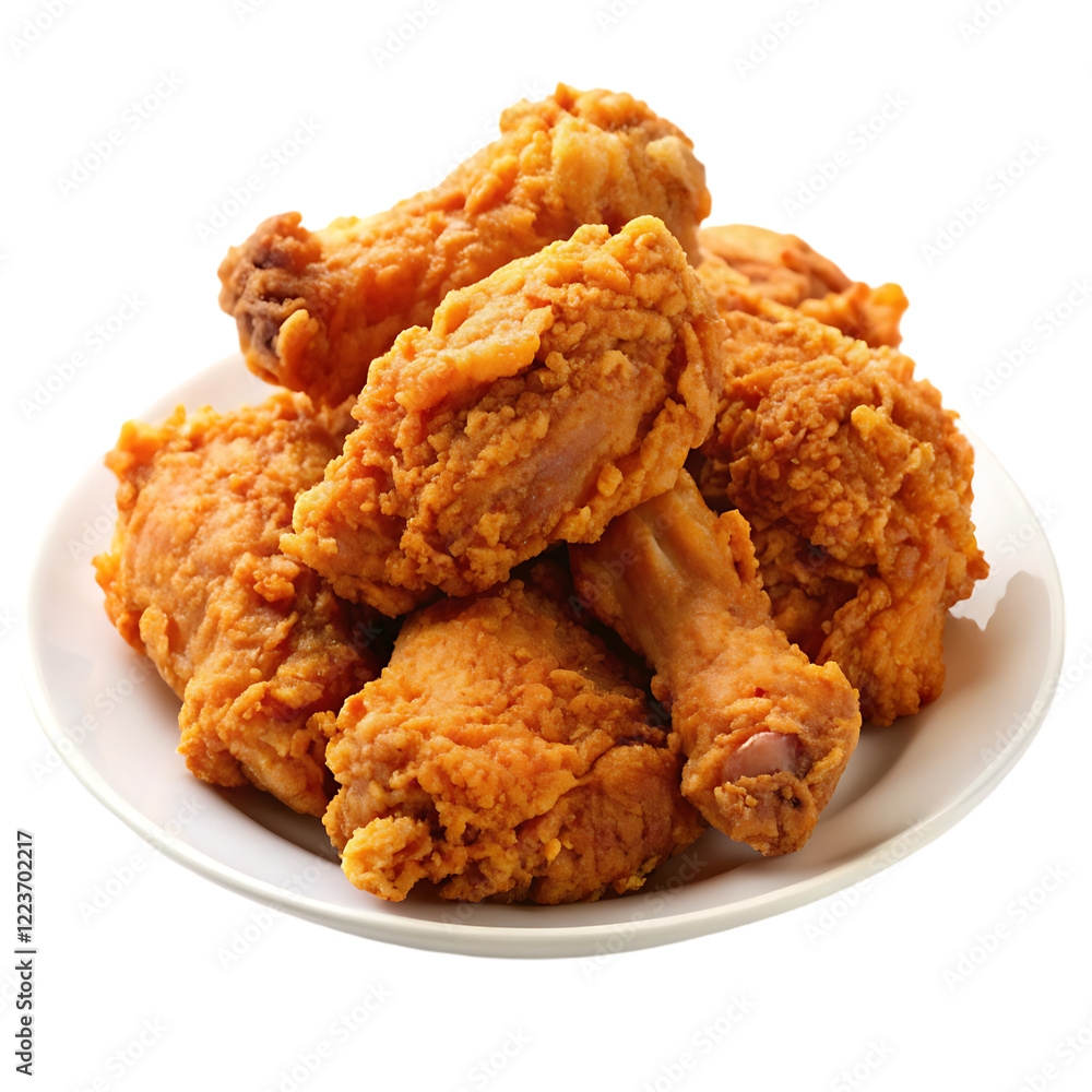 Delicious Crispy Fried Chicken Pieces Plate Food Hot Eat Meal Meat Legs Dish Delicious Crispy Fried Chicken Pieces Plate Food Hot Eat Meal Meat Legs Dish
