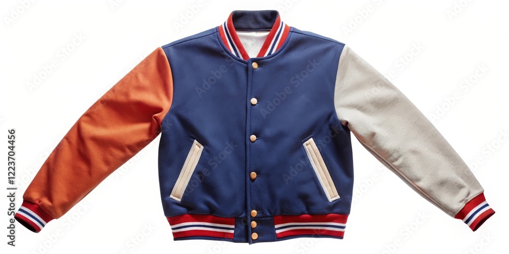 Fototapeta premium Varsity Jacket, Baseball Jacket, Leather Sleeves