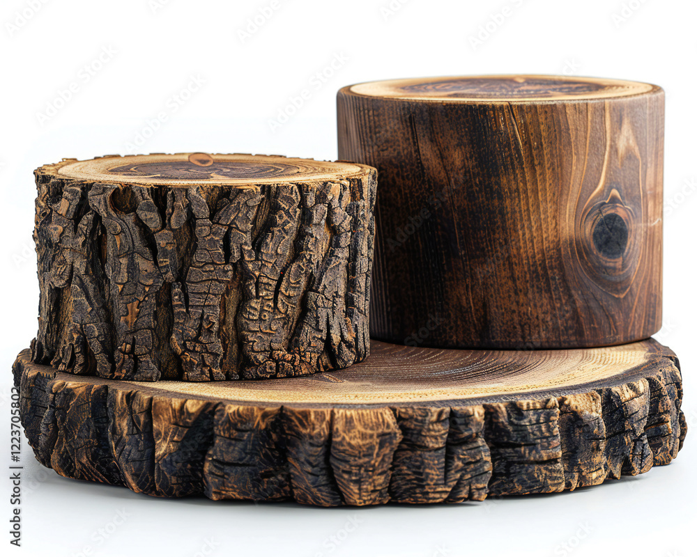Fototapeta premium Wooden Pedestal Cylinders