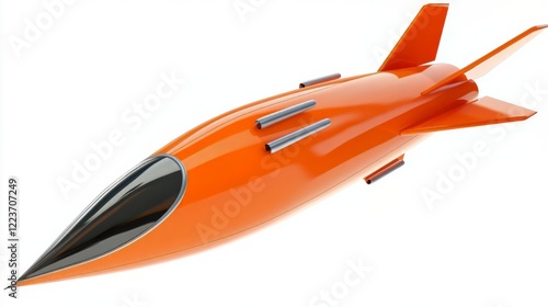 Vibrant Orange Rocket Ship: A Futuristic Vision of Space Travel photo