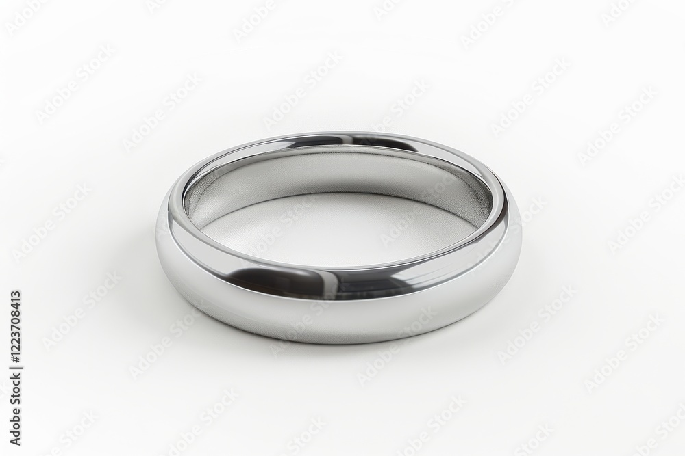 Elegant silver band resting on a soft white surface, radiating simplicity and modern design, perfect for engagements or personal style statements isolated on transparent background Elegant silver band resting on a soft white surface, radiating simplicity and modern design, perfect for engagements or personal style statements isolated on transparent background