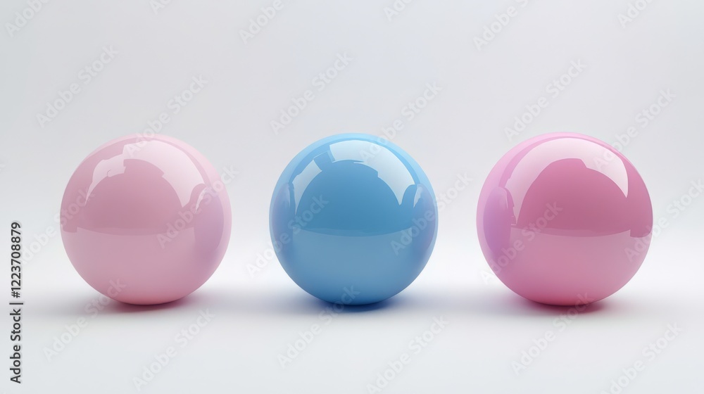 Three Spheres in Pastel Hues: A Modern Geometric Design Three Spheres in Pastel Hues: A Modern Geometric Design