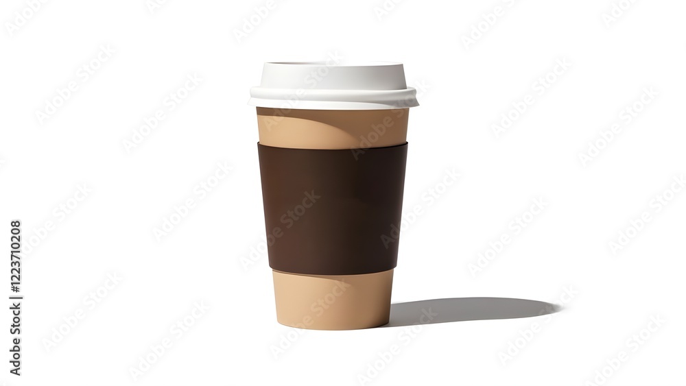 Empty takeaway coffee cup isolated on white background including clipping path,latte,coffe,milk Empty takeaway coffee cup isolated on white background including clipping path,latte,coffe,milk