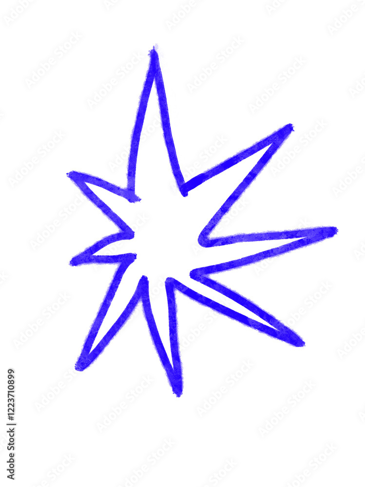 Obraz premium blue star icon scrapbook doodle planner